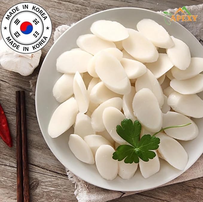Apexy Korean Rice Cake Tteokbokkik Rice Cake, Chewy Tteok, Authentic Korean Street Food Snack, Perfect with Cheese and Ramen Noodles, No MSG, No Corn Syrup, Vegan and Gluten Free, Non-GMO 21.16 oz Pack of 2