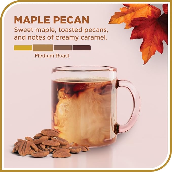 Don Francisco's Maple Pecan Flavored Coffee Pods, 24 Count, Medium Roast, Compatible with Keurig Brewers