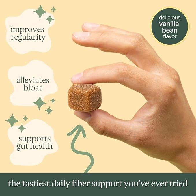 Fiber Bites - 5g Daily Fiber Supplement - Supports Regularity, Digestion and Gut Health - All Natural Ingredients, Vanilla Bean Flavor, 30 Servings