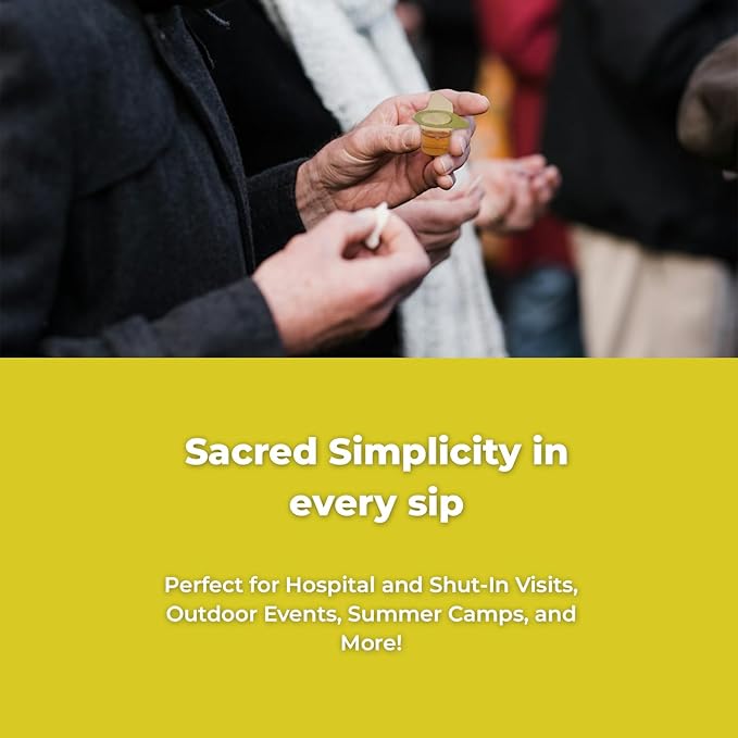Kingdom Prefilled Communion Cup with Wafers(100 ct - white juice) Sealed in a Single-Serving Container with Upto 1-Year Shelf Life, Perfect for Holy Eucharist Celebration in Hospitals, Summer Camps, and More!