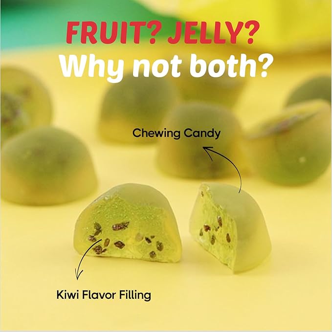 COELO Peelable Kiwi Gummy 67g x 3Pack (Total 7.09oz) | 4D Tropical Peeling Candy Filled Rich Fruits Flavored Jelly Soft Sweet Filling | Fun Chewy Shareable Treats Single Serve Packs Korean Snack 키위젤리