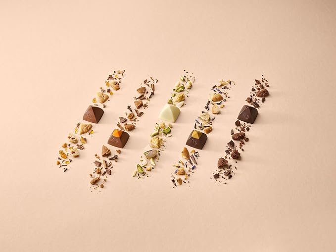Neuhaus Belgian Chocolate "Les Gourmands" – 30 Pieces Assorted Milk, White & Dark Chocolate Pralines – Crunchy Artisanal Biscuits - Gourmet Chocolate Gift