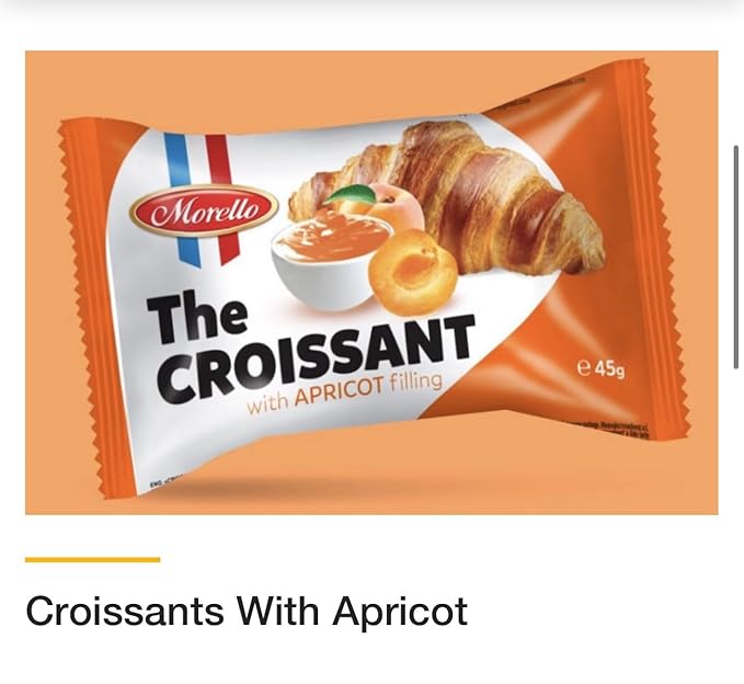 Morello The Croissant with Cocoa Cream Filling, French Style Pastry, 45g (24 in a pack)