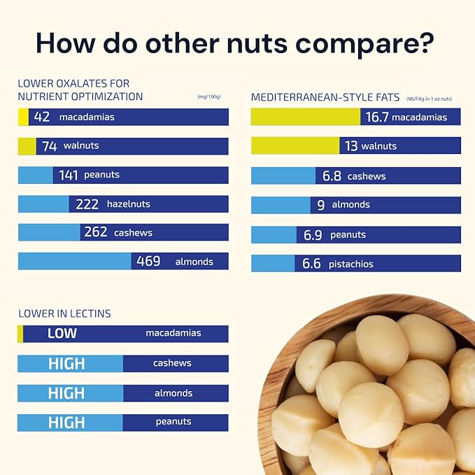 Blueprint Bryan Johnson Raw Macadamia Nuts - No Palm Oil - Keto and Low Carb Snack - No Added Sugar, Vegan, Non GMO, Keto and Paleo Friendly (4 Ounces)