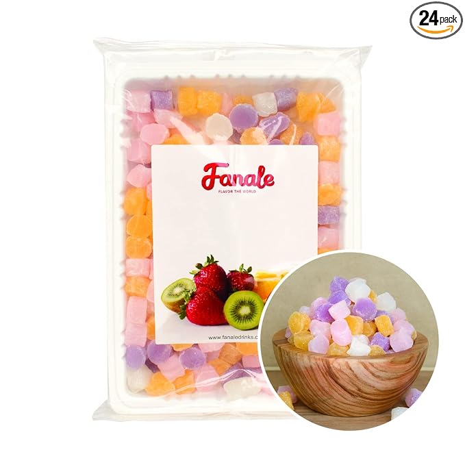 Fanale Mini Mochi - Mixed Color for Frozen Yogurt topping and Shaved Ice topping (0.7 lb/bag, 24bags/box) MOC006-BOX
