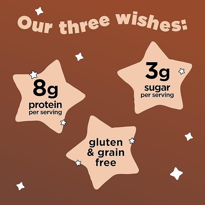 Three Wishes Grain-Free & Protein Cereal - Healthy, Low Sugar & Gluten-Free Breakfast Cereal - Low Carb, Plant-Based, Vegan & Non-GMO - Cocoa, 6-Pack