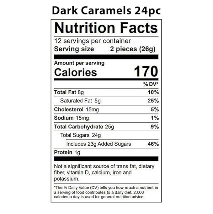 Vermont Nut Free Chocolates Boxed Chocolate Caramels (Dark Chocolate) 24-Piece, Nut-Free, Egg-Free, Kosher
