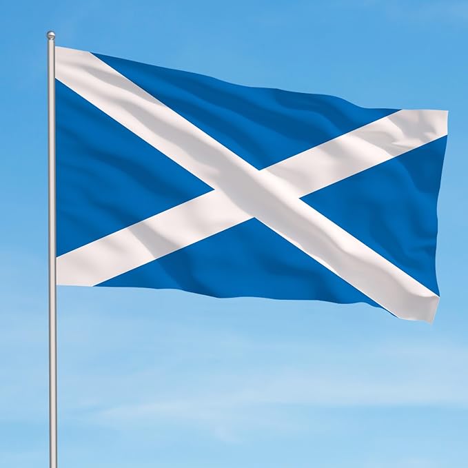 AhfuLife 2 Pcs Scotland Flags 3x5 Ft, Large Scotland Flags for Outside - Double Side with Brass Eyelets for for Olympic Party Decorations, Bar Garden Street Decoration Indoor Outdoor