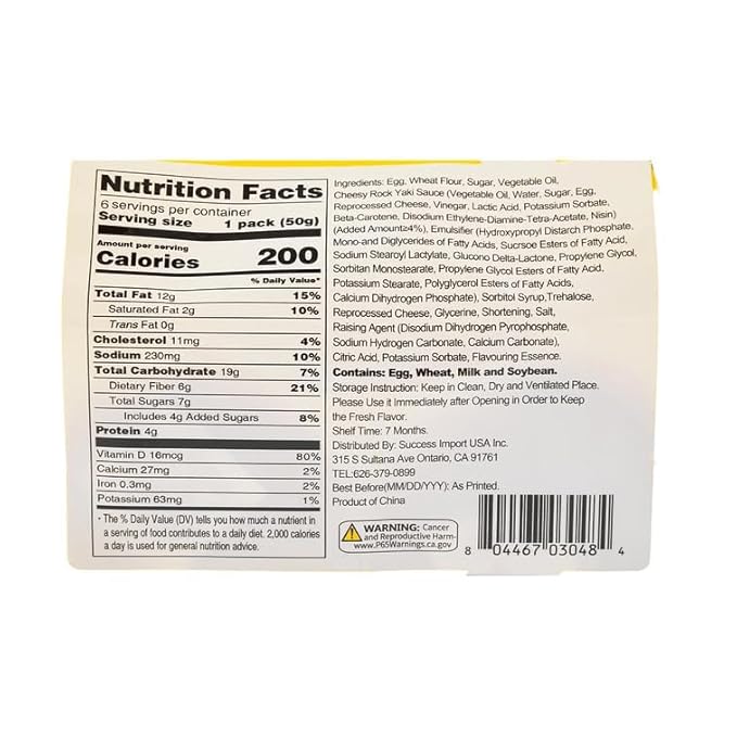 Egg Tarts Cake Snack, 6 Pieces Individually Wrapped 10.59oz, Egg Tarts Cake 300g