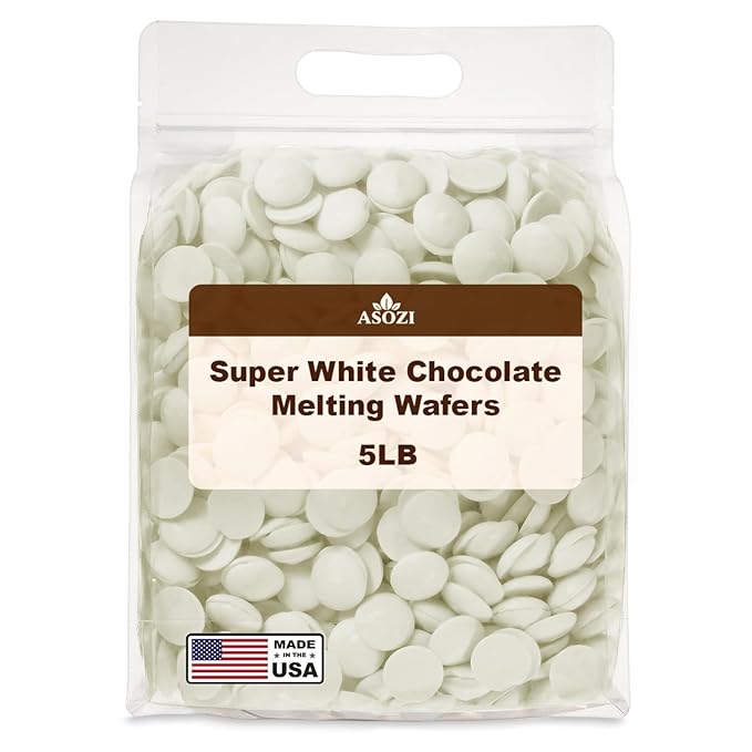 Super White Chocolate Melting Wafers – 5lb Resealable Bag, Premium Melting Chocolate for Baking & Candy Coating Chocolate for Cookies, Truffles, Confections & Desserts (Super White Chocolate)