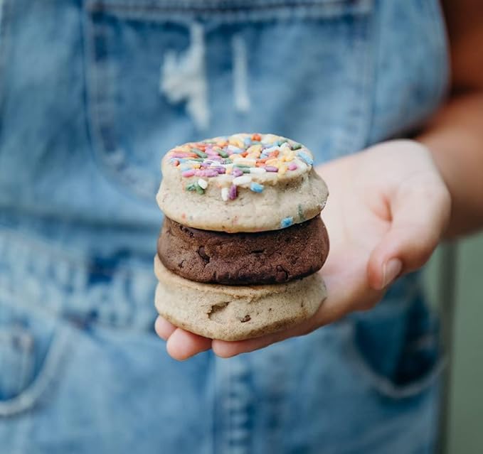Rule Breaker Vegan & Gluten Free Cookies | Birthday Cake & Chocolate Brownie | Plant-Based, Top 11 Allergen-Free | Soft-Baked, Great Snacks for Kids & Adults, Individually Wrapped (Pack of 4)