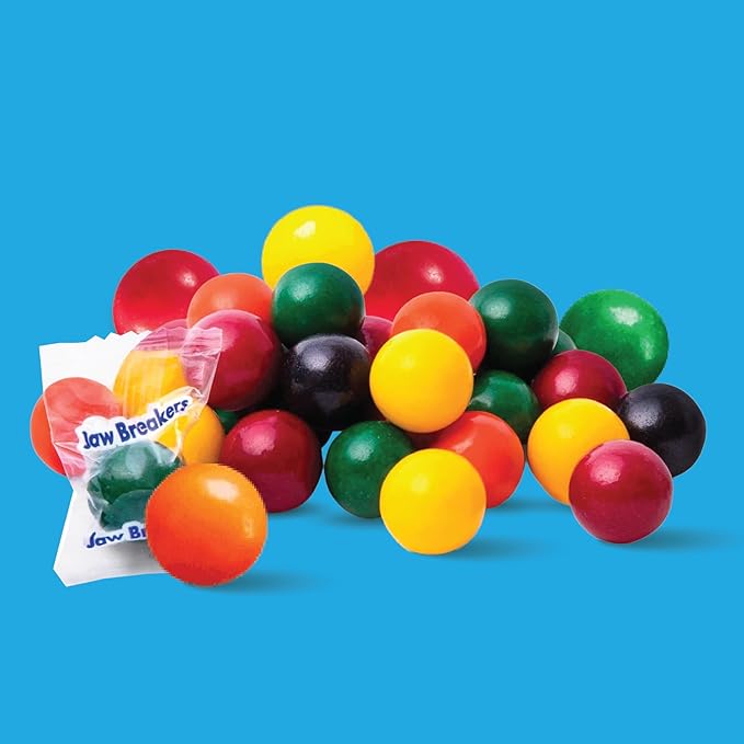 Jaw Breakers - 2 Pound Bulk Pack (About 170 Count) - Assorted Fruit Hard Candy - Individually Wrapped Candy - Lemon, Lime, Cherry, Orange, and Grape Mix