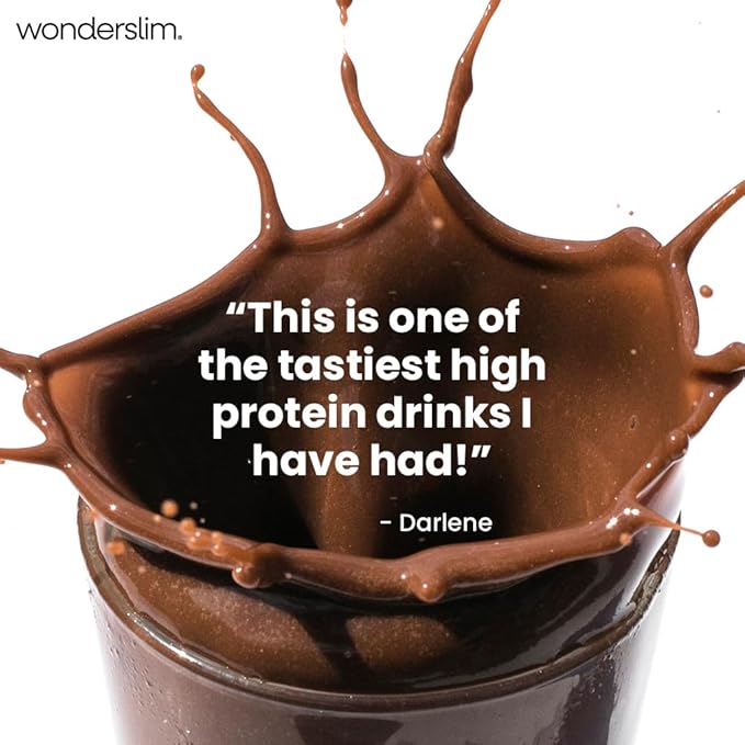 WonderSlim Meal Replacement Shake, Dark Cocoa Cream, 15g Protein, 24 Vitamins & Minerals, Gluten Free, Low Carb (7ct)