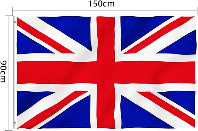AhfuLife 2 Pcs British Flags 3x5 Ft, Union Jack Flags for Outside - Double Side with Brass Eyelets United Kingdom Flag for Olympic Party Decorations, Bar Garden Street Decoration Indoor Outdoor