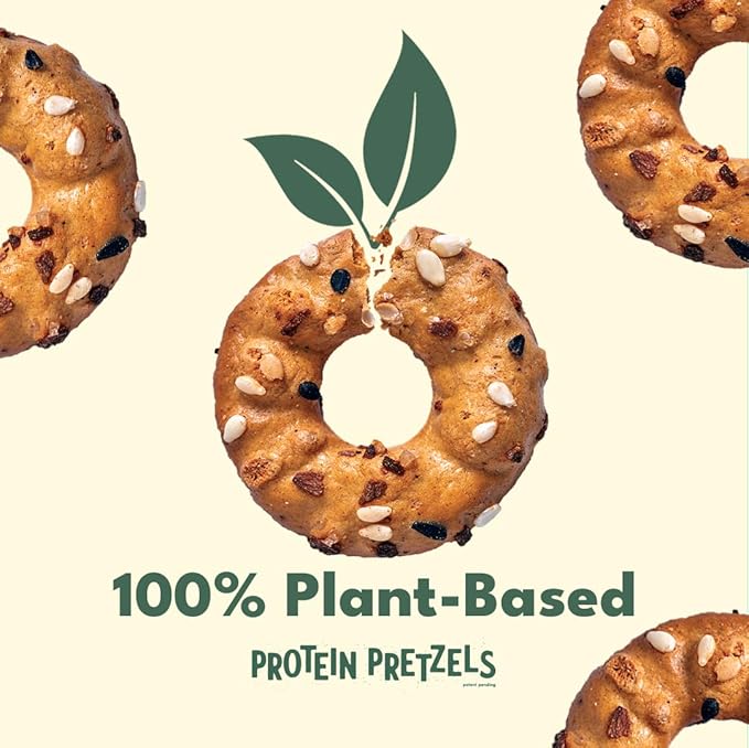 Crisp Power Protein Pretzels, Everything, High Protein Snack, 28G Protein, Low Carb Crunchy Pretzel Snacks, No Added Sugar, No Seed Oils, 1.75 oz Bags, 24 Pack, Vegan, Plant-Based, Keto