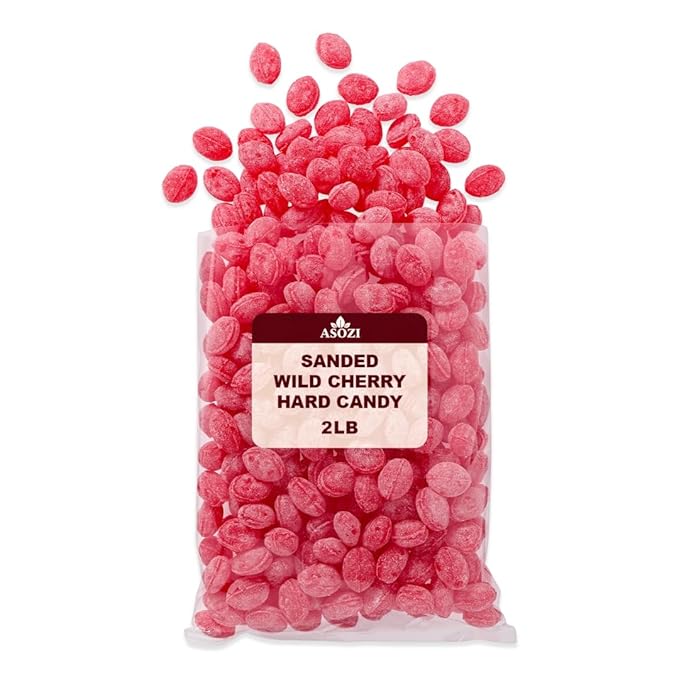 Wild Cherry Drops Hard Candy 2lb- Bulk Pack Claeys Old Fashioned Hard Candy - Cherry Candy Flavor- Sanded with Sugar - Perfect for Sore Throats (Wild Cherry)