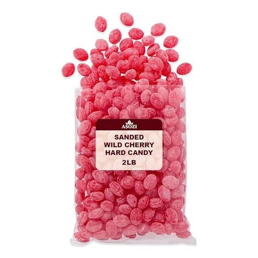 Wild Cherry Drops Hard Candy 2lb- Bulk Pack Claeys Old Fashioned Hard Candy - Cherry Candy Flavor- Sanded with Sugar - Perfect for Sore Throats (Wild Cherry)