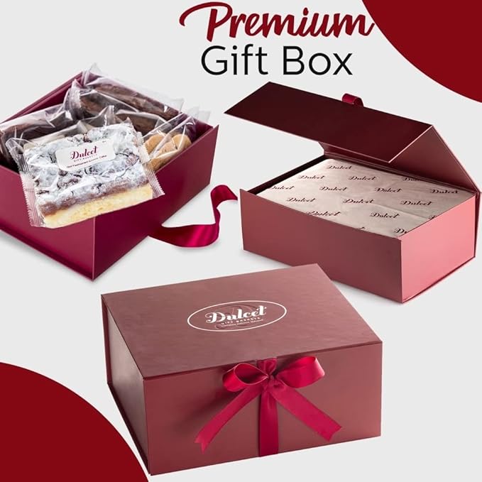 Dulcet Valentine’s Day Gift Basket For Him or Her - Gift Basket for All Types of Special Occassions - Assorted Variety of Tastes with Delicious Brownies Crumb Cakes Rugelah and Muffins.