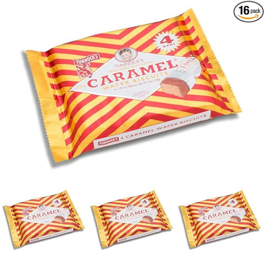 Tunnock's Caramel Wafers - Milk Chocolate (Pack of 16 Wafers) 120g