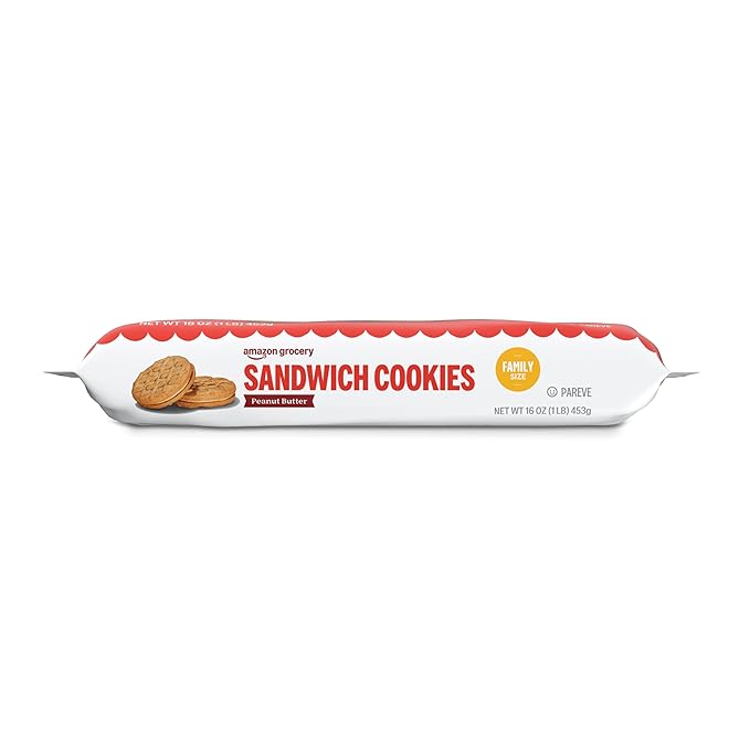Amazon Grocery, Peanut Butter Sandwich Cookies, 1 Lb (Previously Happy Belly, Packaging May Vary)