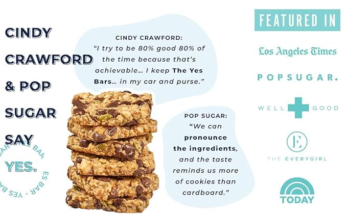 The YES Bar – Peanut Butter Dark Chocolate – Plant Based Protein, Decadent Snack Bar – Vegan, Paleo, Gluten Free, Dairy Free, Low Sugar, Healthy Snack, Breakfast, Low Carb, Keto Friendly (24 Count)