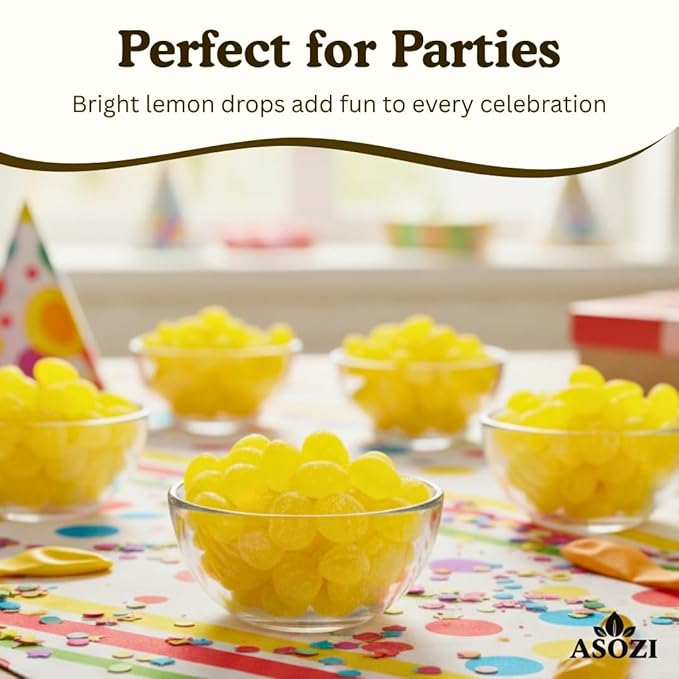 Sanded Lemon Drops Hard Candy 2lb - Sweet Tarts & Old Fashioned Candy - Long-Lasting Lemony Goodness - Lemon Candy for Any Occasion - Old Fashioned Drops for Sore Throat Relief.