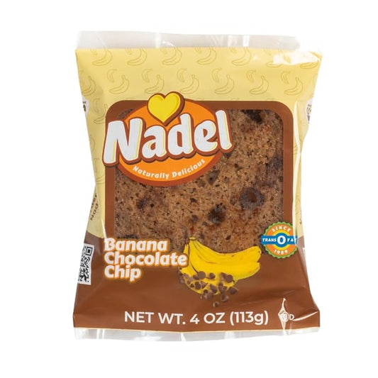 Nadel - NATURALLY DELICIOUS BANANA CHOCOLATE CHIP CAKE Slices, 24 Pack, Sweet Breads & Cakes Back to School lunch snack, breakfast bar.