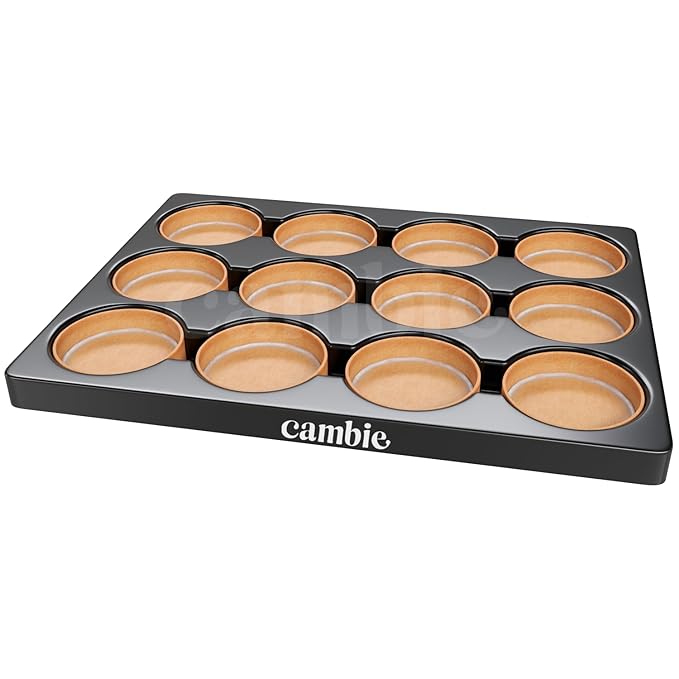 Cambie Sweet Round Mini Tart Shells, 3.15" Diameter, French Style Tart Shells with White Chocolate Coating (Pack of 24)