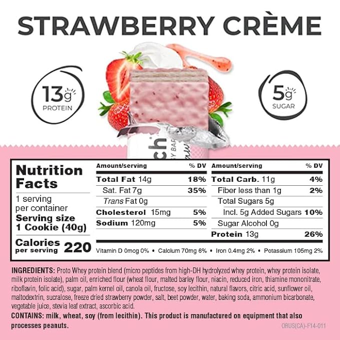 Power Crunch Protein Wafer Bars, High Protein Snacks with Delicious Taste, Strawberry Crème, 1.4 Ounce (12 Count) (Pack of 2)