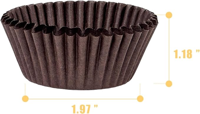qiqee 600pcs Coffee Cupcake Liners Muffin Linner No Smell, Food Grade Baking Cups（Standard Size）