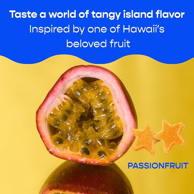 Better Sour Passion Fruit Gummy Stars Candy Naturally Flavored Plant-Based Low Sugar 2g/70 cal per 1.8oz Bag Healthy Sour Gummy Candy Healthy Treats (Pack of 10)