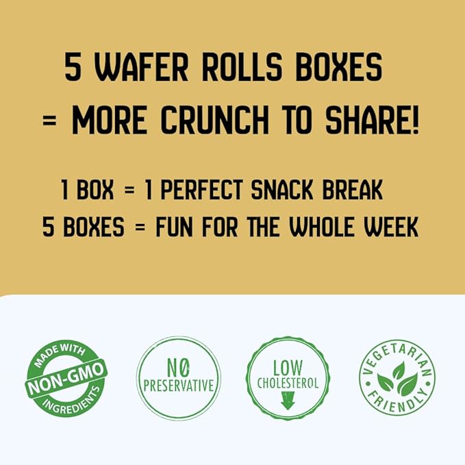 Zyluc Chocolate Wafer Rolls – Crispy Cream-Filled Cookies with Real Cocoa, Portion-Controlled Snack, Cholesterol Free, No Trans Fat, 200 Cal per Pack (50g) - Pack of 5