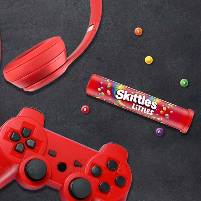 SKITTLES Littles Originals Rainbow Chewy Candy, 45.6 Oz, SKITTLES Bulk Candy 24 Count Mega Tubes, Tiny Fruit Flavored Treats for Sharing at the Office