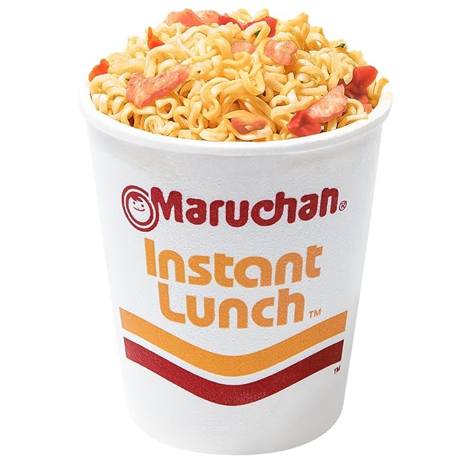 Maruchan Instant Lunch Ramen Noodles, Hot & Spicy Shrimp Flavor – Japanese-Style Instant Noodle Soup, Quick & Easy Meal – 2.25 Oz Cup, Pack of 12