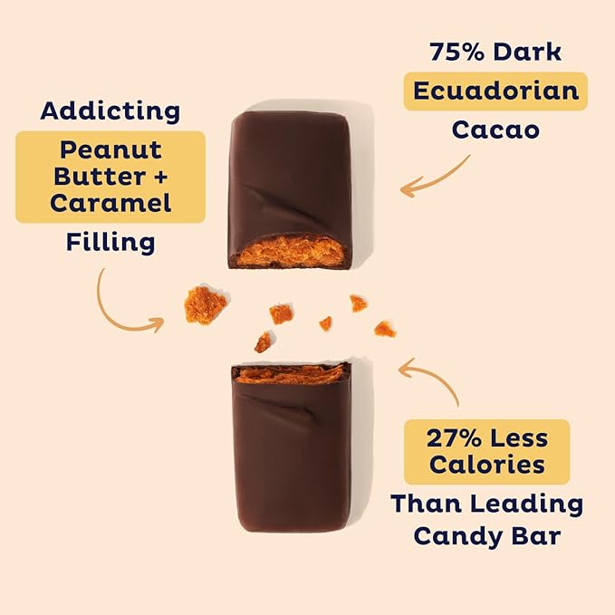 Krack’d Snacks Keto Chocolate Snack Bars 5 Pk | Handmade Low Carb, Sugar Free Dark Chocolates with Peanut Butter, Caramel Crunch, Allulose | Vegan, Non-GMO, Gluten Free Chocolate Candy Bar