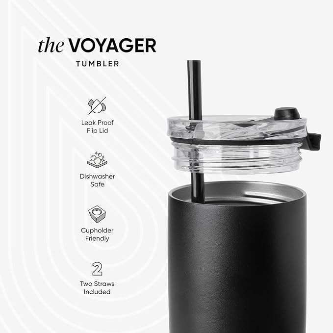 Simple Modern Voyager Travel Coffee Mug Tumbler with Flip Lid | Insulated Stainless Steel Cold Brew Iced Coffee Cup | Gifts for Women Men Him Her | 12oz | Tropical Wave