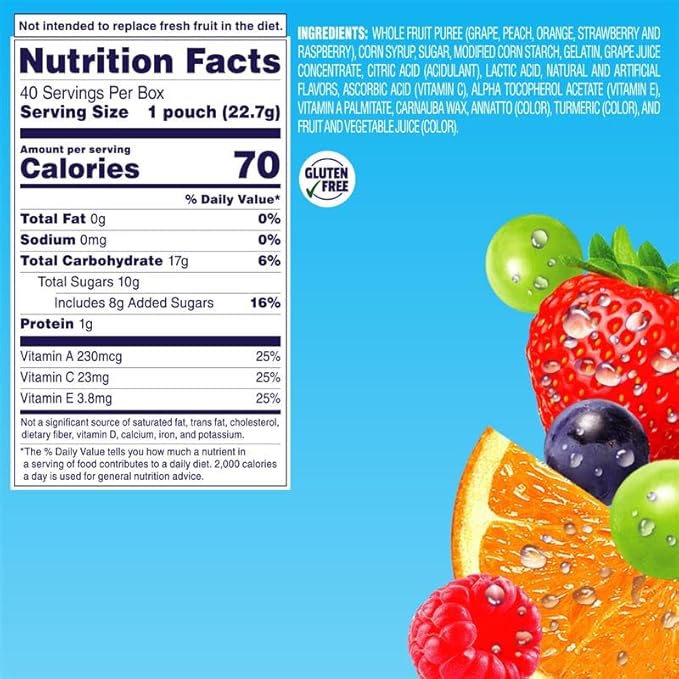 Welch's Fruit Snacks, Mixed Fruit Snack Box, Gluten Free, 0.8oz Snack Packs (Pack of 40)
