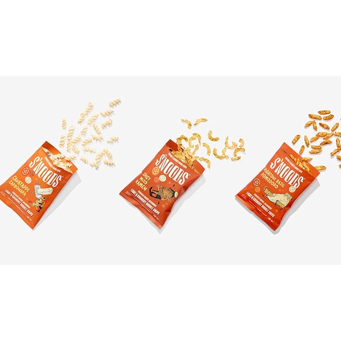 S’NOODS Slurps Up Chips Variety Pack - Light & Crunchy Noodle Chips - Plant-Based Protein - Vegan Snacks - Gluten-Free - Perfectly Crispy & Delicious - For Adventurous Snackers - 3 oz (6 Pack)