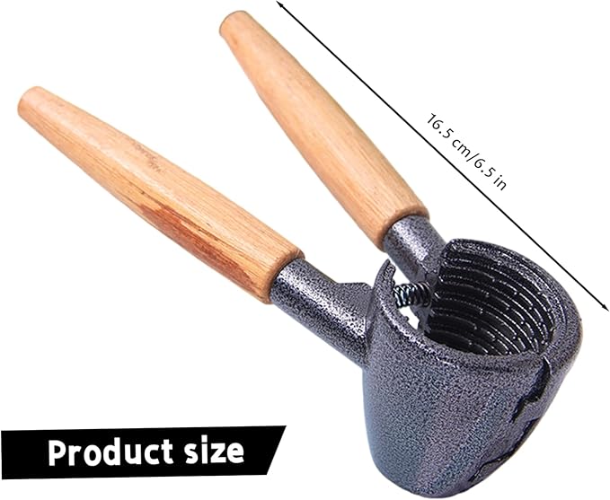 Nut Crackers, Nut Cracker Tool Heavy Duty Walnut Cracker with Wood Handle for Pecan Almonds Hazelnuts Kitchen Gadget