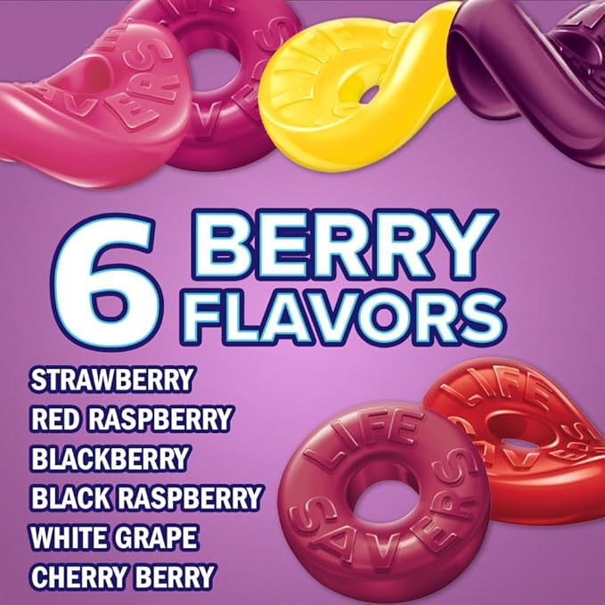 LIFE SAVERS Wild Berries Gummy Candy, 3.22 oz Bags (Pack of 12)