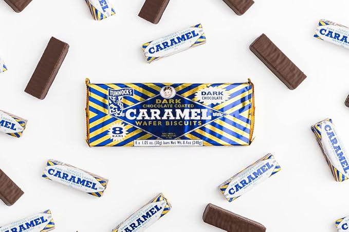 Tunnock's Dark Chocolate Caramel Wafers 8 Pack of 30g