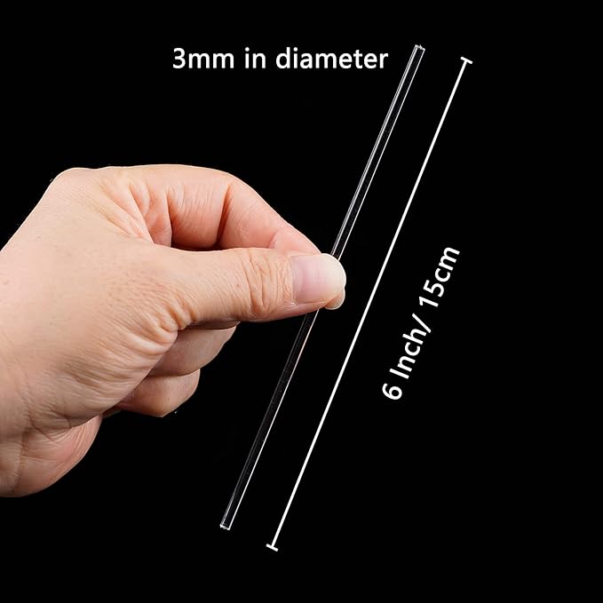 LSYGXYZ 50 Pieces Acrylic Lollipop Sticks, Clear Cake Pops for Candy Dessert Chocolate Handmade DIY, 6 Inch(3mm Diameter)