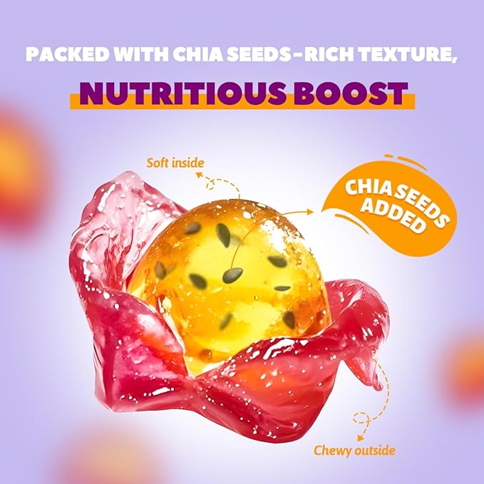 Candy Master Peelable Fruit Gummies – Passionfruit Flavors 3 Packs, 6 Flavors Fun to Peel, Chewy Texture, Halal-Certified