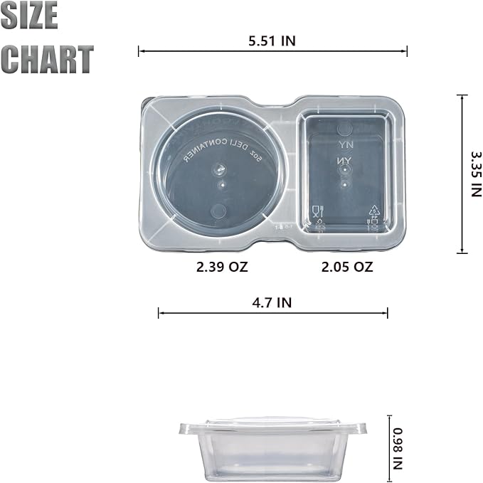 5 Set Reusable Snack Containers with Lids, BPA-Free Leakproof Portion Control Containers for Adults & Kids, Divided Mini Food Storage for Lunch, Salad Dressing, Condiments