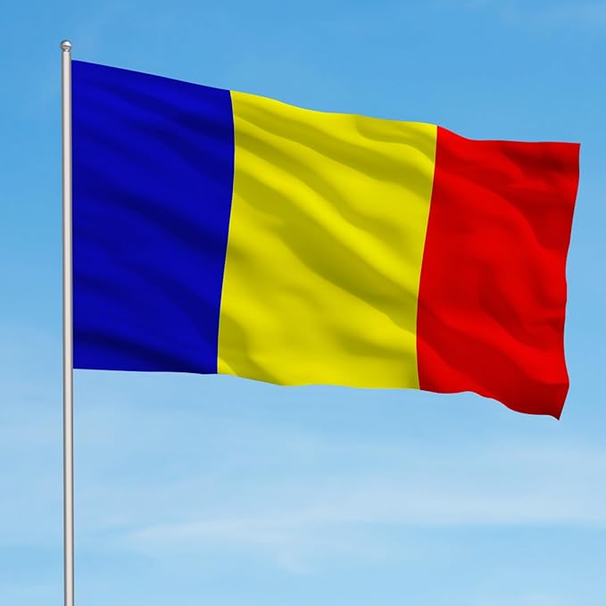 AhfuLife 2 Pcs Romania Flag 3x5 Ft, Large Romania National Flags foe Outside - Double Side with Brass Eyelets for Olympic Party Decorations, Bar Garden Street Decoration Indoor Outdoor