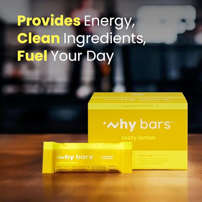Why Bars, Superfood Protein Bars, Variety Pack, 2.04 Ounce Bars (Pack of 12 Protein Bars) - Protein Bar Superfood, Gluten Free, Non GMO, Organic, Vegan, Simple Ingredients