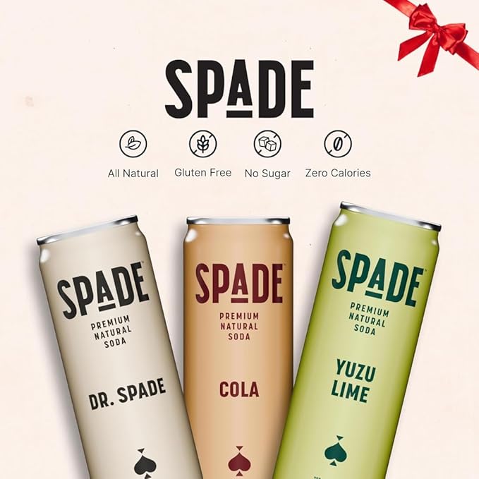Spade Soda Nostalgic Variety 12 Pack, Premium All-Natural, No Sugar, No Calories, Electrolytes, Magnesium, Potassium, Healthy Non GMO, Sweet Quality Stevia, No Artificial Sweeteners, Great Taste, Bold Taste