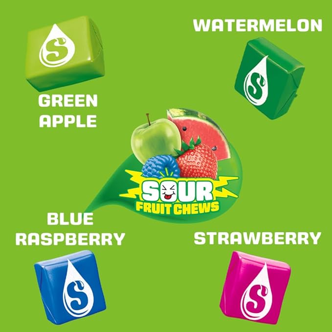 STARBURST Sour Chewy Candy Individually Wrapped Tart Fruit Chew, Share Size, 2.07 Oz Pack, 24 Count
