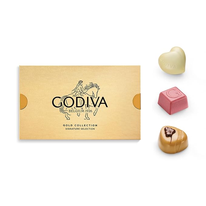 Godiva Gold Assorted Chocolate Gift Box, Belgian Dark and Milk Chocolates with Pralinés, Ganaches & Caramels, Gourmet Gift for Birthdays, Holidays, Kosher, 15 Pc