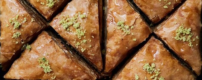 Cedar Pastries 8-Piece Grab N’ Go Traditional Triangle Baklava | Handmade Mediterranean Dessert Treats | Kosher & Halal